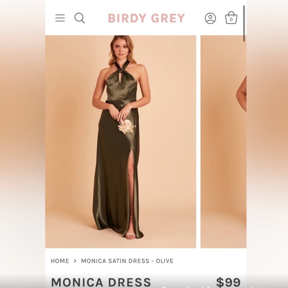 Birdy Grey Monica Dress in Olive Satin Bridesmaid Dress - Altered